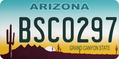 AZ license plate BSC0297