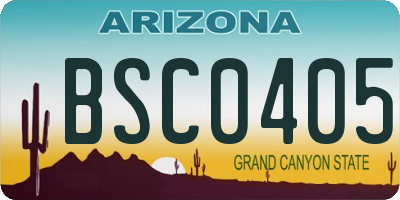 AZ license plate BSC0405