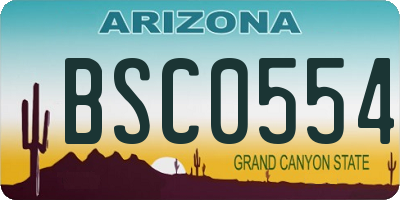 AZ license plate BSC0554