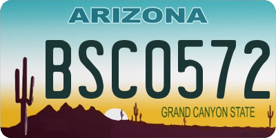 AZ license plate BSC0572