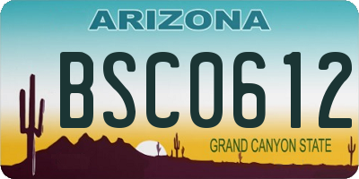 AZ license plate BSC0612