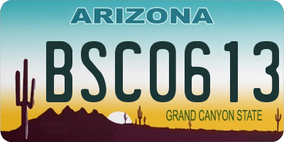 AZ license plate BSC0613