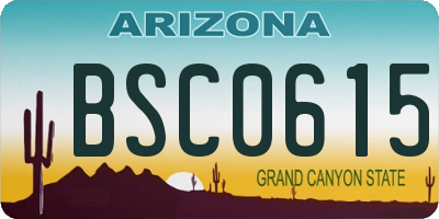 AZ license plate BSC0615