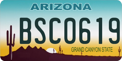 AZ license plate BSC0619