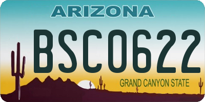 AZ license plate BSC0622