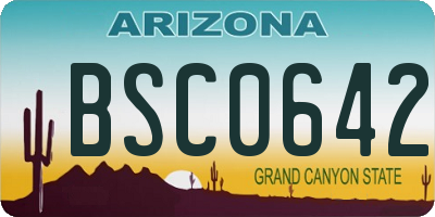 AZ license plate BSC0642