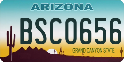 AZ license plate BSC0656