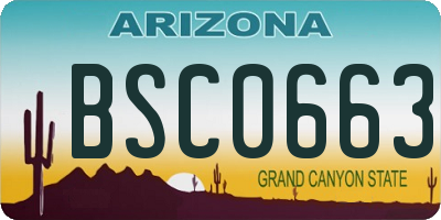 AZ license plate BSC0663