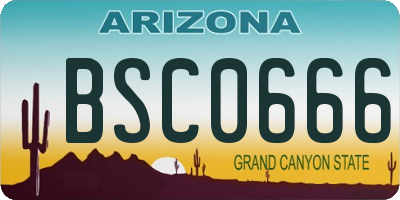 AZ license plate BSC0666