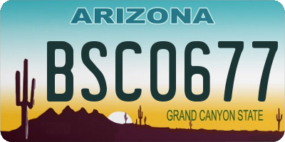 AZ license plate BSC0677
