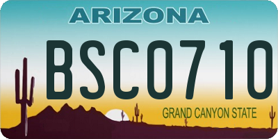 AZ license plate BSC0710