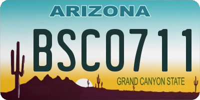 AZ license plate BSC0711