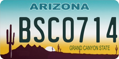 AZ license plate BSC0714