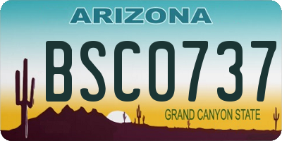 AZ license plate BSC0737