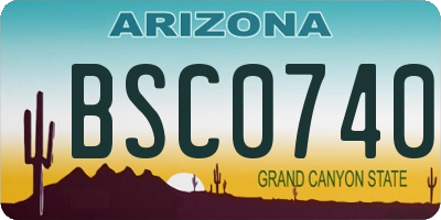 AZ license plate BSC0740