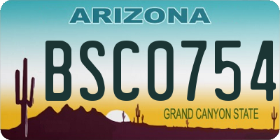 AZ license plate BSC0754