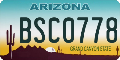 AZ license plate BSC0778