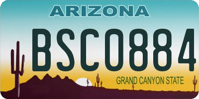 AZ license plate BSC0884