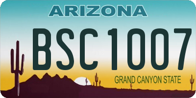 AZ license plate BSC1007