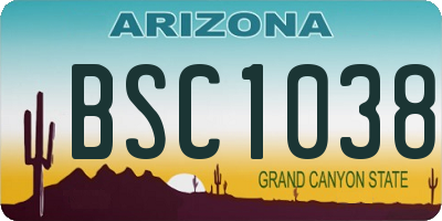 AZ license plate BSC1038