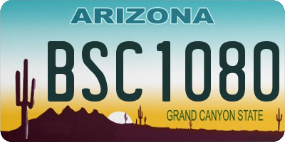 AZ license plate BSC1080