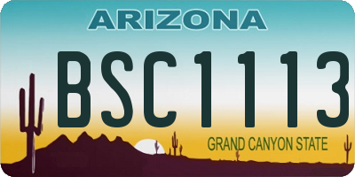AZ license plate BSC1113