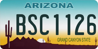 AZ license plate BSC1126