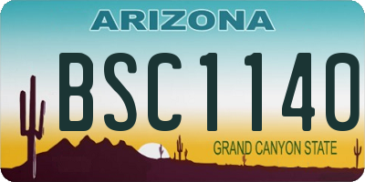 AZ license plate BSC1140