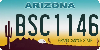AZ license plate BSC1146