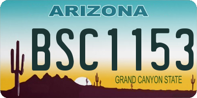 AZ license plate BSC1153