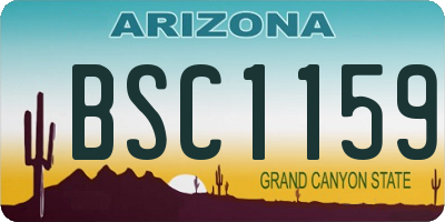 AZ license plate BSC1159