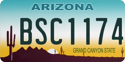 AZ license plate BSC1174
