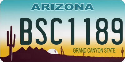 AZ license plate BSC1189