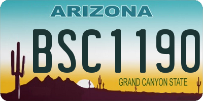 AZ license plate BSC1190