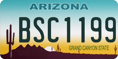 AZ license plate BSC1199