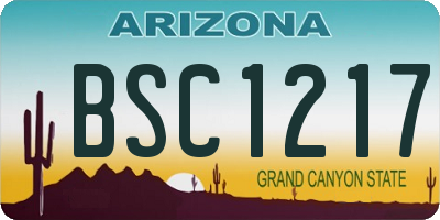 AZ license plate BSC1217