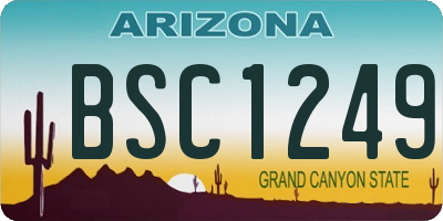 AZ license plate BSC1249