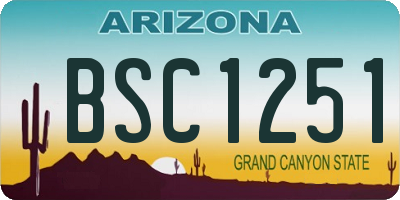 AZ license plate BSC1251