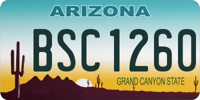 AZ license plate BSC1260