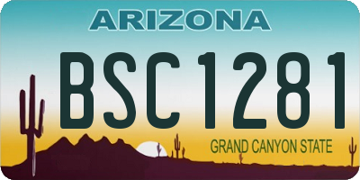 AZ license plate BSC1281