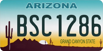 AZ license plate BSC1286