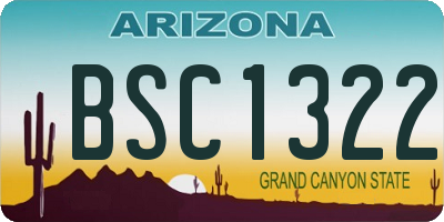 AZ license plate BSC1322