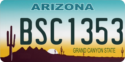 AZ license plate BSC1353