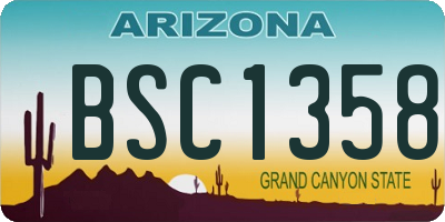 AZ license plate BSC1358