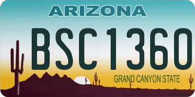 AZ license plate BSC1360