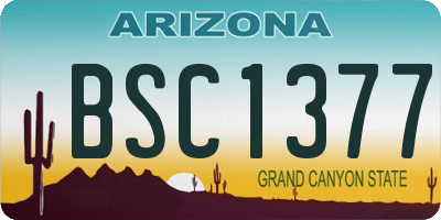 AZ license plate BSC1377