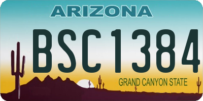 AZ license plate BSC1384