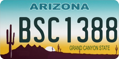 AZ license plate BSC1388