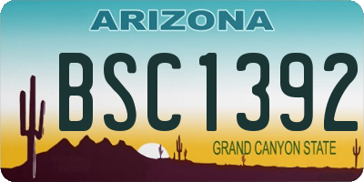 AZ license plate BSC1392