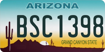 AZ license plate BSC1398